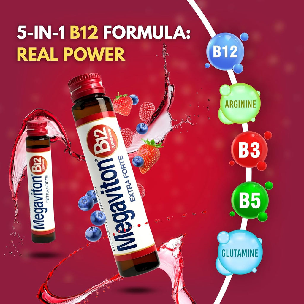 Megaviton B12 Extra Forte 7500 mcg Liquid | 10 Drinkable Vials 8.50 fl oz
