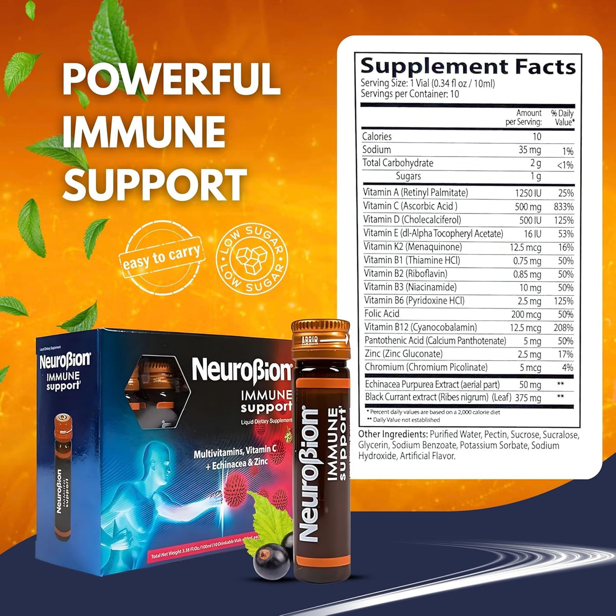 Neurobion Immune Support with Echinacea & Zinc 10 vials x 10 ml