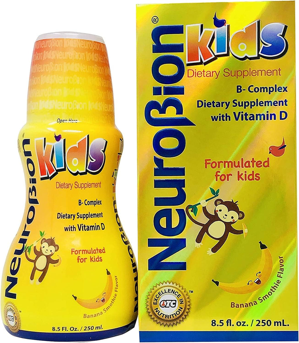 Neurobion Kids B Complex Liquid 8.5 fl oz + Sunlife Vitamina C 1000 mg 20 tabletas Sabor naranja