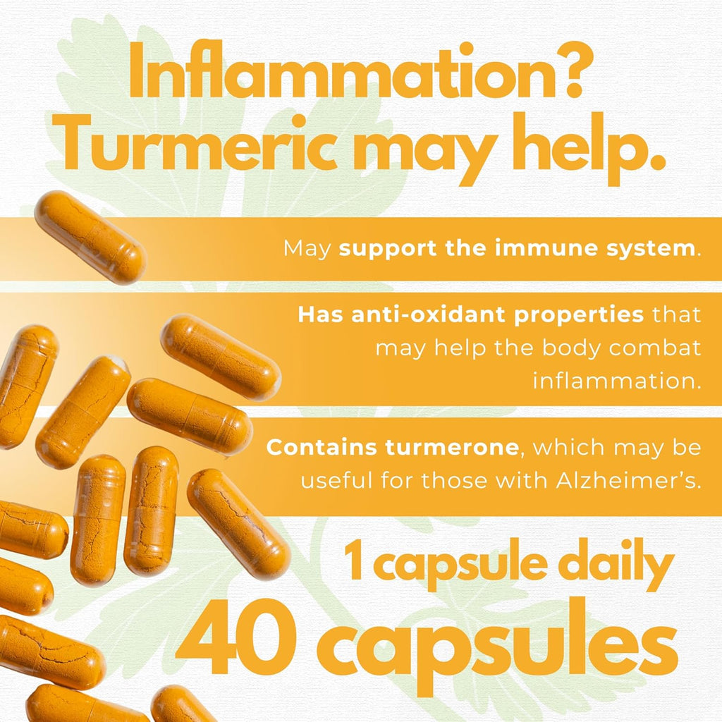 Neurobion Turmeric + Curcuma: 1 cápsula diaria, 40 cápsulas por envase – USA