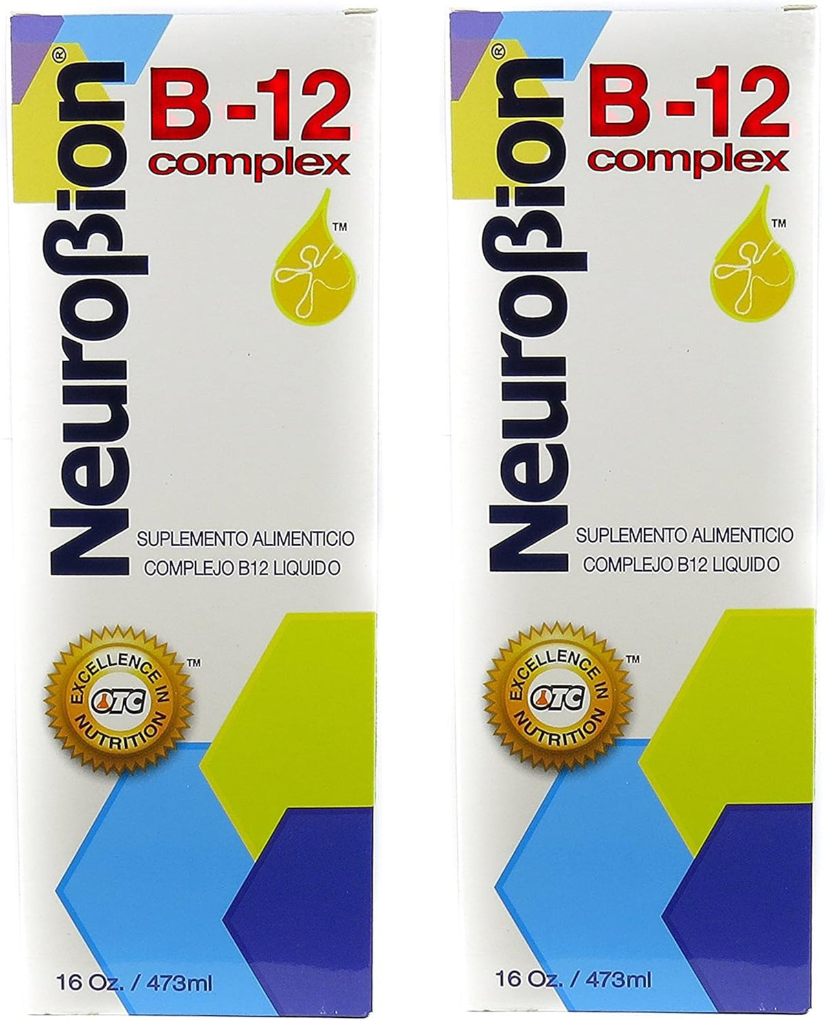 Pack x2 Neurobion vitamina B12 complejo 16 oz – caja y botellas – suplemento líquido – USA