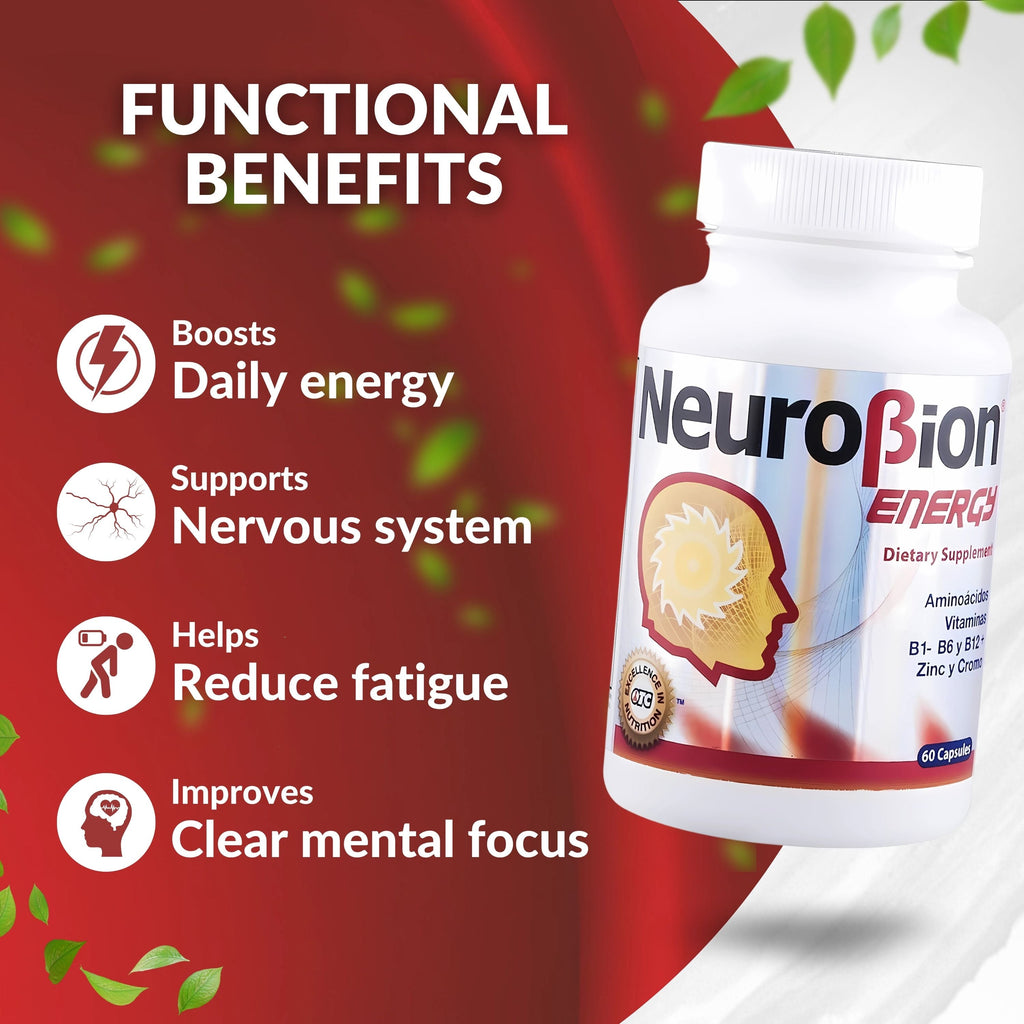 Neurobion Energy 60 cápsulas: apoya energía diaria, sistema nervioso, ayuda a reducir fatiga y favorece enfoque mental